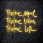 "Positive Mind Posiitve Vibes" LED Neon Schriftzug - NEONEVERGLOW