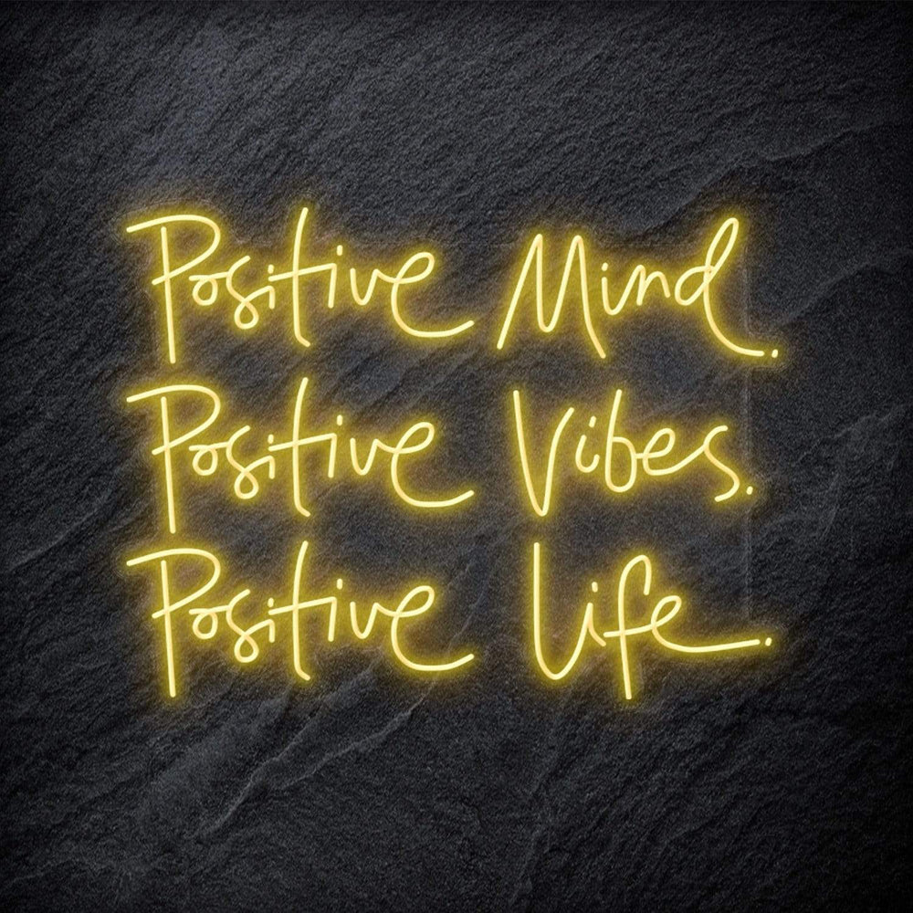 "Positive Mind Posiitve Vibes" Neon Schriftzug - NEONEVERGLOW