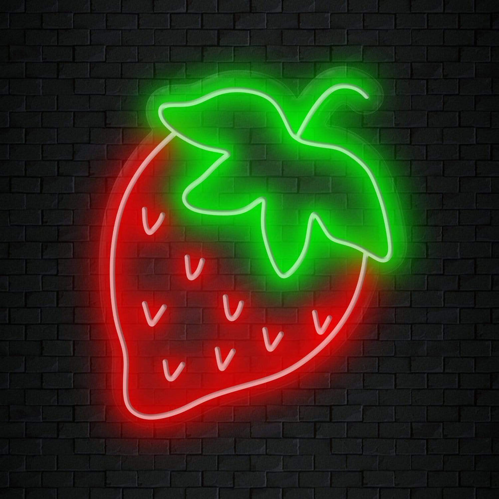 "Erdbeere Strawberry" Neonschild Sign Schriftzug - NEONEVERGLOW