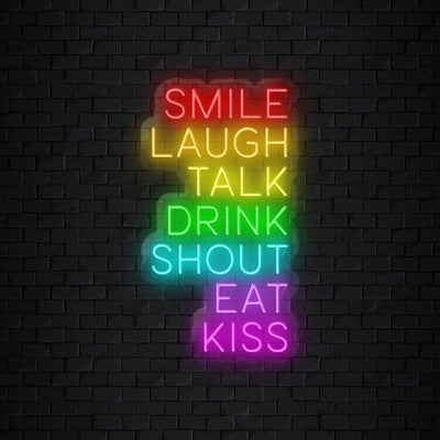 "Smile Laugh Talk " Neonschild Sign Schriftzug - NEONEVERGLOW