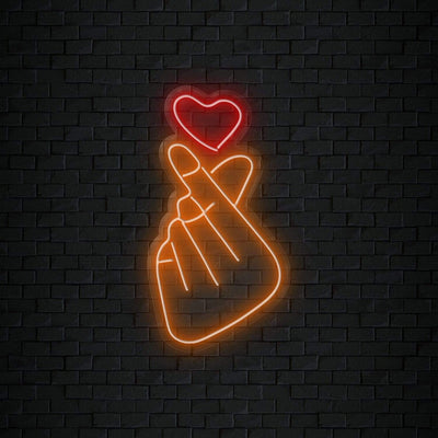 "Liebe Love Hand" Neonschild Sign Schriftzug - NEONEVERGLOW