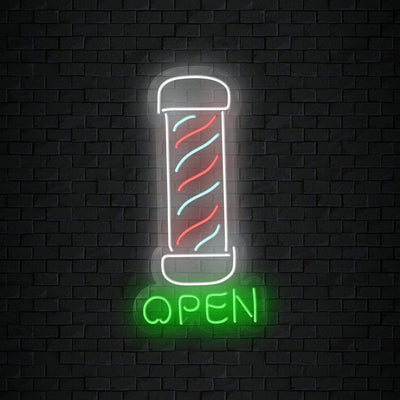 "Friseur Barbier Open " Neon Sign Schriftzug - NEONEVERGLOW