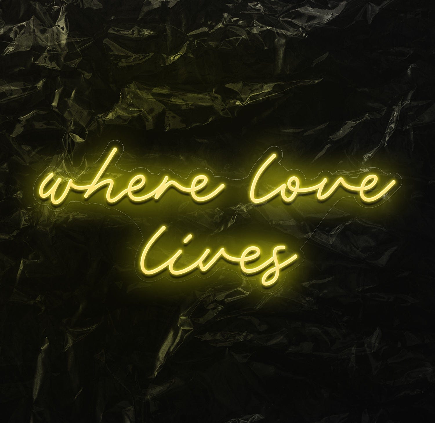 " Where love lives" LED Neon Schriftzug - NEONEVERGLOW