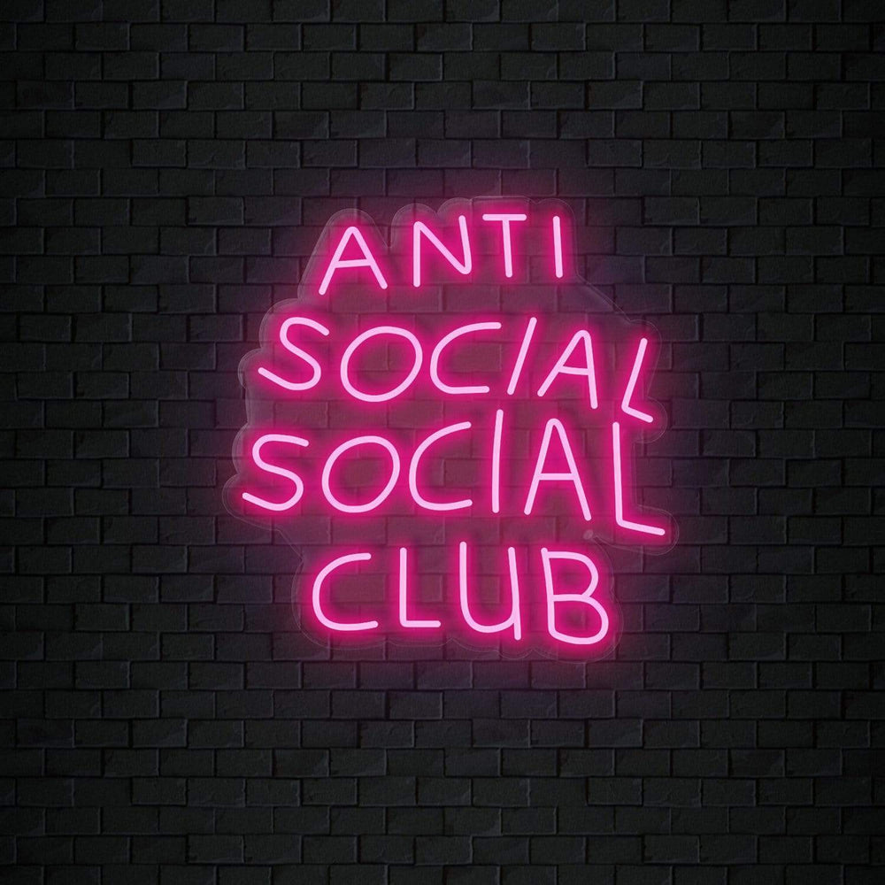 "Anti Social Club" Neon Sign Schriftzug - NEONEVERGLOW