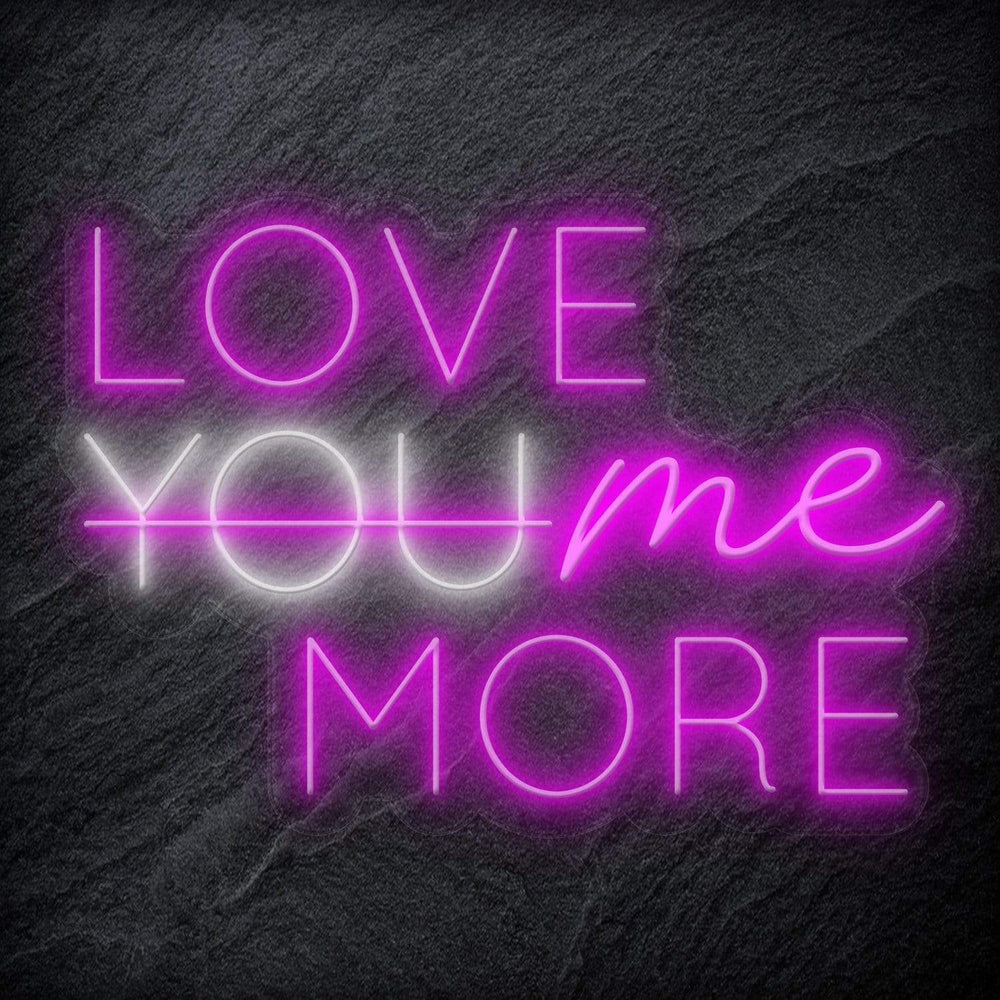 "Love You Me More" Neonschild Sign Schriftzug - NEONEVERGLOW