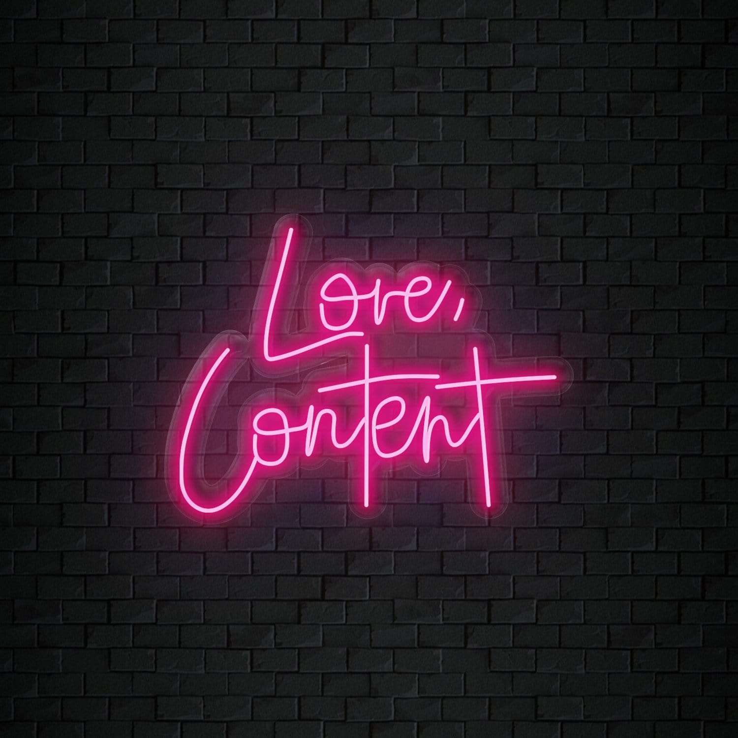 "Love,Content" LED Neonschild Sign Schriftzug - NEONEVERGLOW