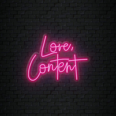 "Love,Content" Neonschild Sign Schriftzug - NEONEVERGLOW