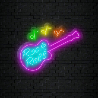 "Rock Roll Music" Neonschild Sign Schriftzug - NEONEVERGLOW