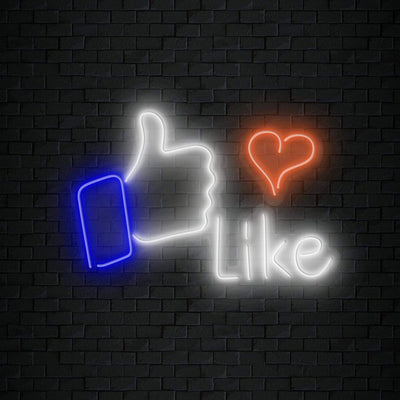 "Like" Neonschild Sign Schriftzug - NEONEVERGLOW